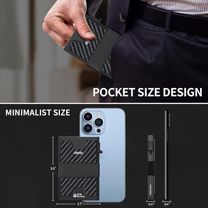 SEMORID Slim Wallet for Men, Minimalist RFID Blocking Mens Wallet - Image 5