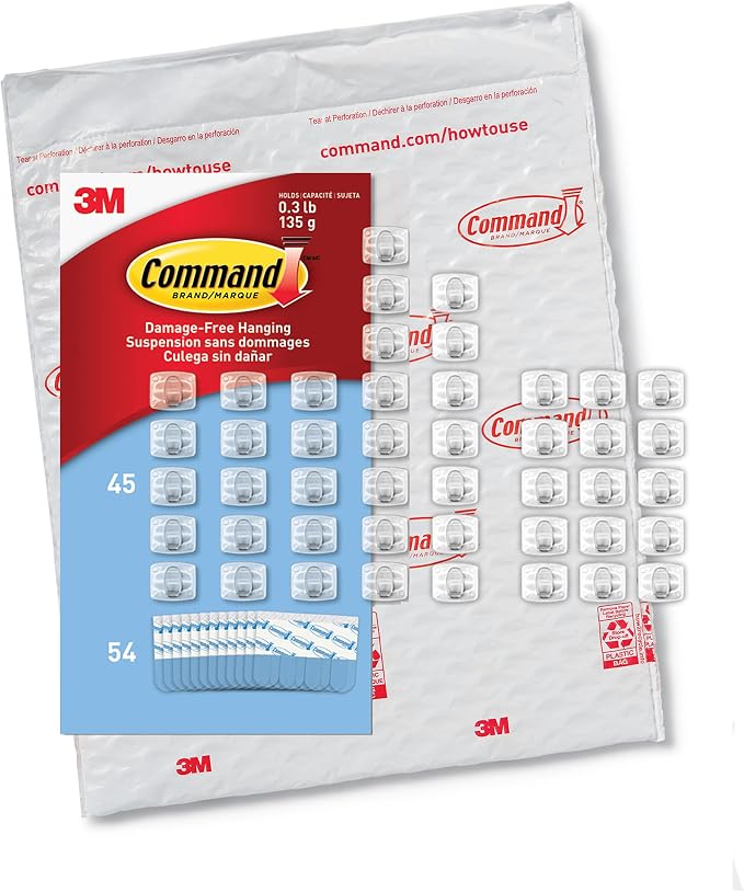 Command Clear Indoor Mini Light Clips Value Pack, 45 Clips, 54 Strips, - Image 10