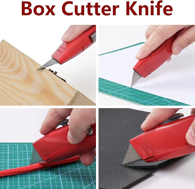 DIYSELF 2Pack Utility Knife Box Cutter Retractable Razor Blade Heavy Duty Box - Image 2