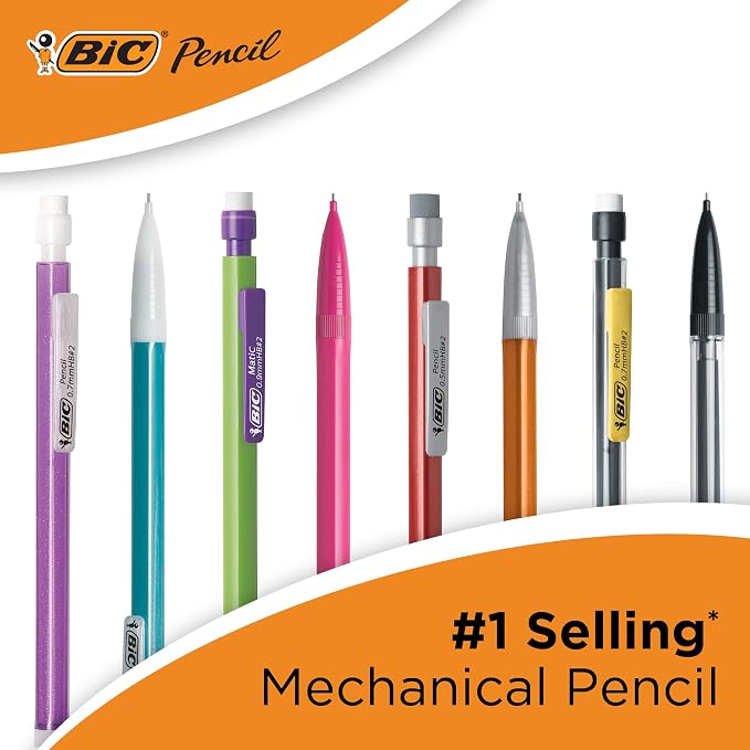 BIC Xtra-Strong Mechanical Pencil, 2 Lead, No Smudge, Colorful Barrel, Thick - Image 6