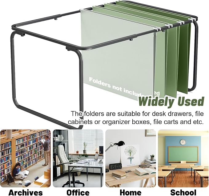 Whaline 36 Pack Sage Green Hanging File Folders Letter Size 4 Colors Green File - Image 4