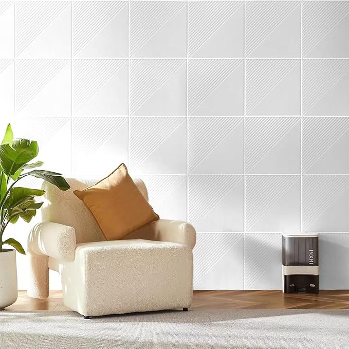 Large Cork Board for Walls 48"x 36", 12 Pack Felt Wall Tiles with Safe Removable Adhesive Tabs, Cork Board for Office,Pinboard Bulletin Board - White-DeskLoop Office