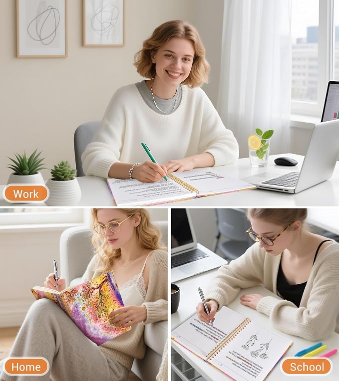 Lined Spiral Notebook Journal for Women, 150 Pages Cute Notebooks 5.75” x 8.38” - Image 7