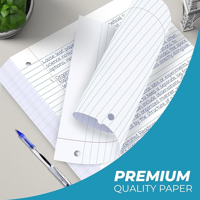 1152 Pack (Pallet) Loose Leaf Paper Bulk, 172800 Sheets, College Ruled, 150 Sheets/Pack, 8 x 10.5", Pallet of Filler Paper, 3 Hole Punched,56 Gsm Thick Paper, School & Office,4-7 Days Transit