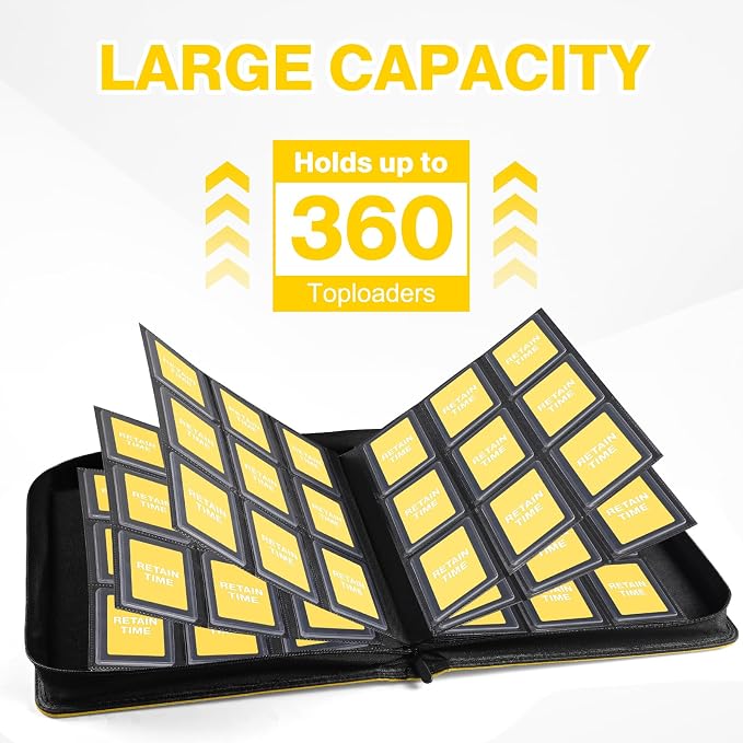 Toploader Binder, Holds 360 Toploaders, 100 Toploaders INCLUDED, 9-Pocket PU - Image 4