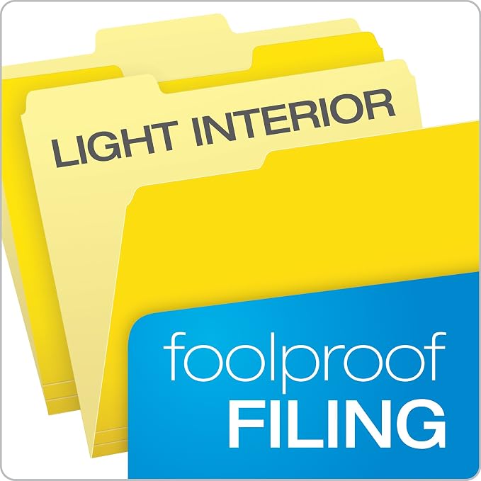 Pendaflex Two-Tone Color File Folders, Letter Size, 1/3 Cut, 100 per Box - Image 3