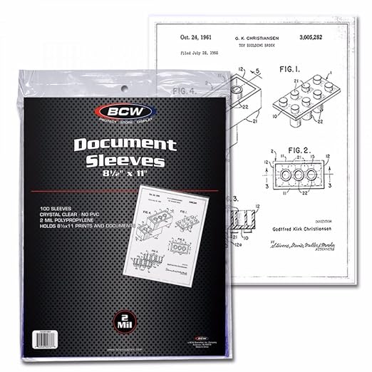 BCW Document Sleeves 8.5 x 11 | Acid-Free Archival Quality | Clear Plastic by BCW