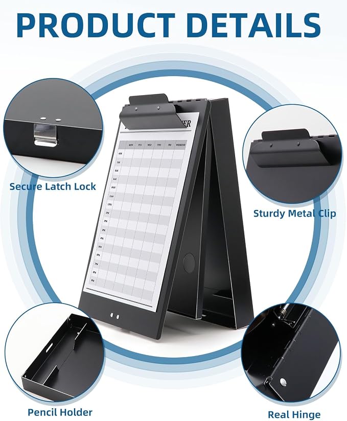Metal Clipboard with Storage, Letter Size Heavy Duty Aluminum Clipboards - Image 3
