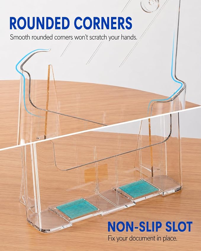 KTRIO Acrylic Brochure Holder 8.5 x 11, 2 Pack Literature Display Stand | - Image 3