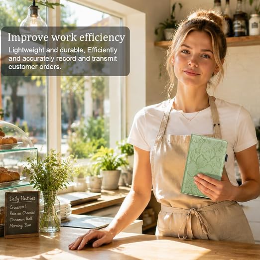 Green Floral Server Book for Waitress Book - Image 6