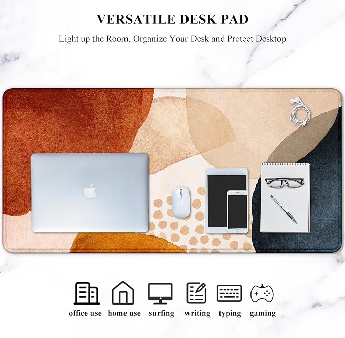 Auhoahsil Large Mouse Pad, XXL Desk Pad, Extened 35" x 15", Non-Slip Rubber Base - Image 7