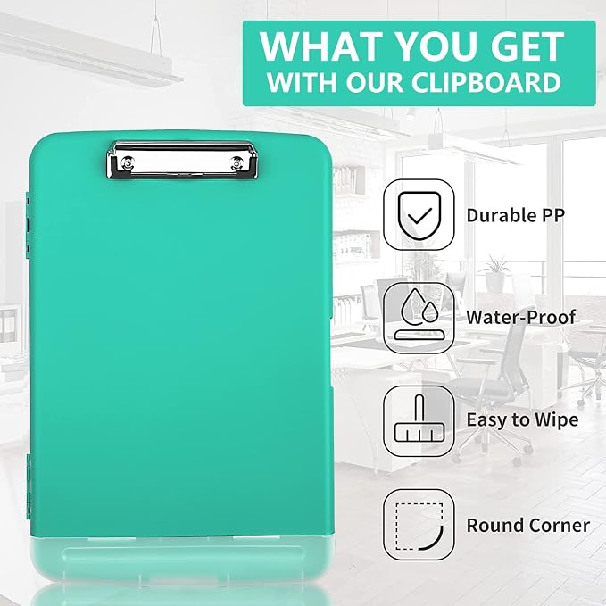SFLHHDM Clipboard with Storage, Clip Boards 8.5x11, Plastic Clipboards with Pen - Image 7
