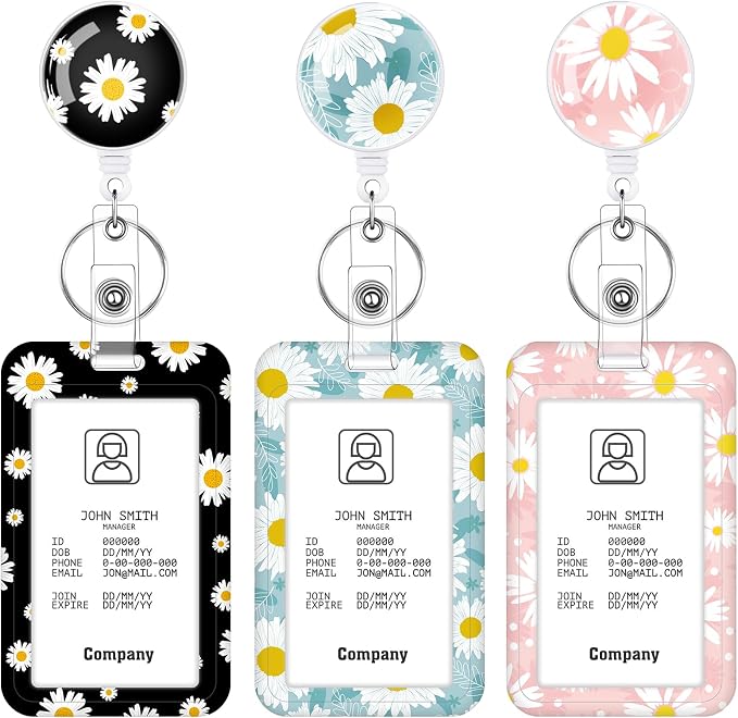 3 Set Daisy ID Badge Holder by BESARME