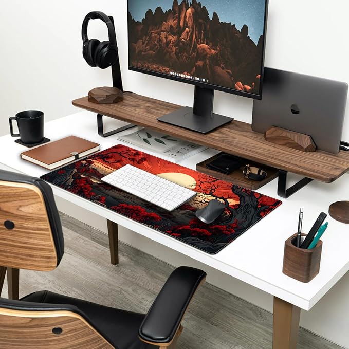 Red and Black Mouse Pad Japanese Mouse Pad XL Black Anime Big Mouse Pads - Image 7