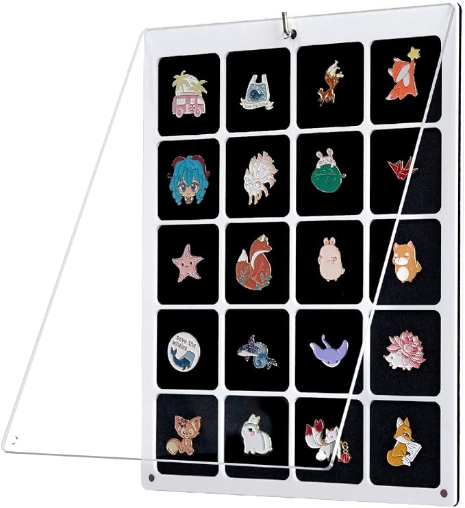HIIMIEI Acrylic Pin Display Board, 9x11 Enamel Pin Display Frame, Dustproof by HIIMIEI