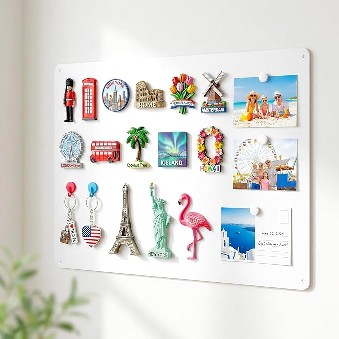 Magnetic Board for Wall 15.7" x 23.6": Large White Display Board for Travel by LYZZXI