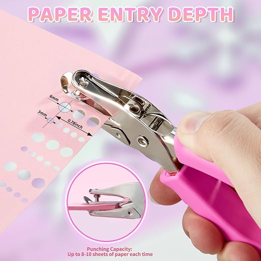 2 Pcs Single Hole Punch, 1/4" and 1/8" Hole Puncher Single - Image 5