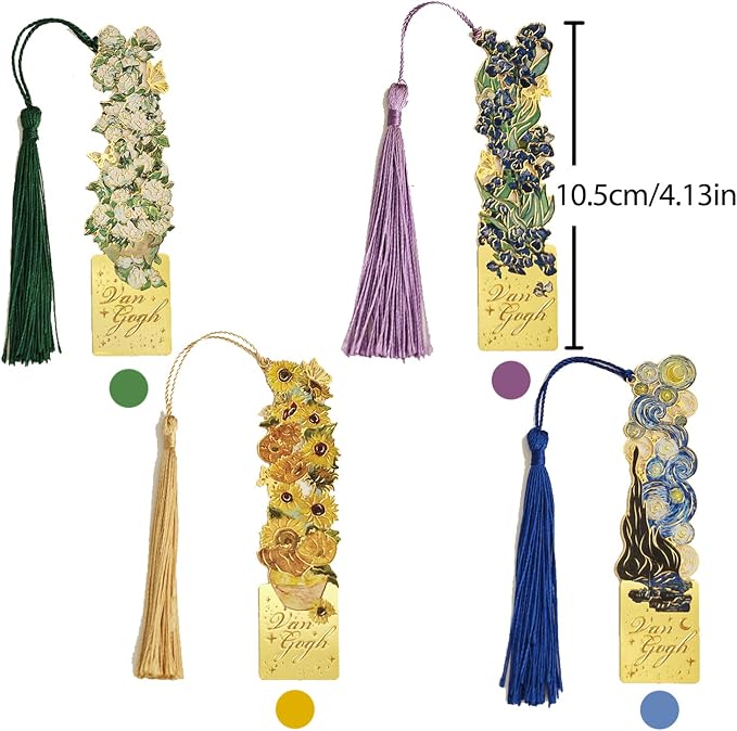 4 Pieces Bookmarks with Tassel - Image 3