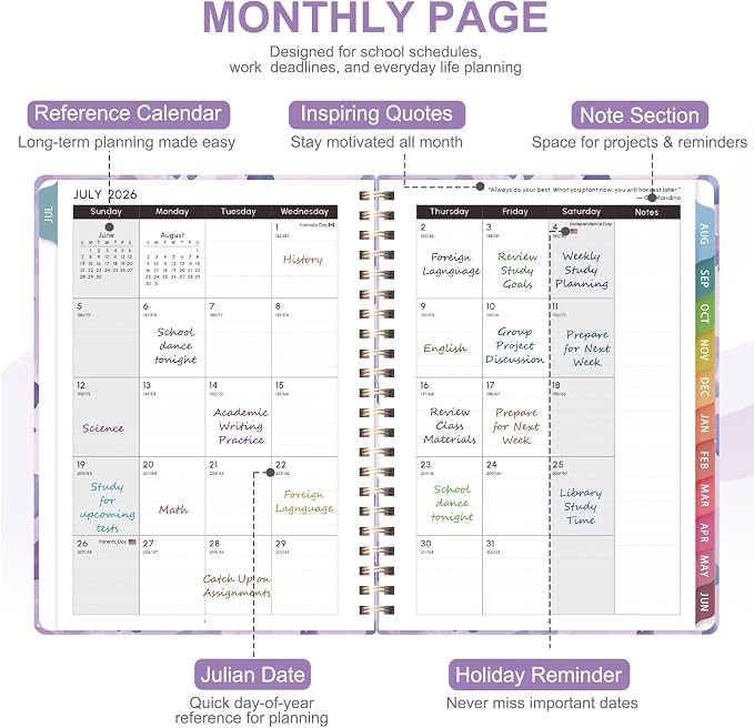 Planner 2026-2027, Weekly and Monthly Academic Planner, July 2026 - Image 3
