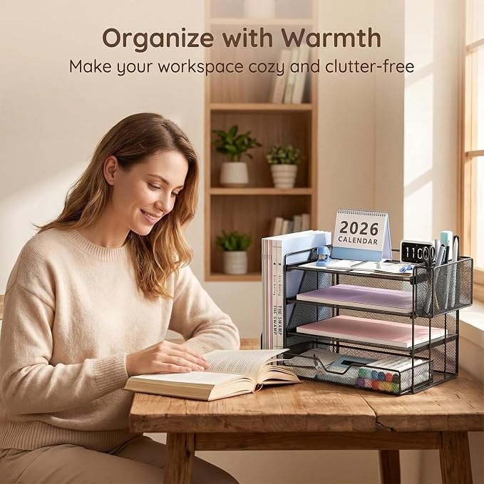 OPNICE Desk Organizers and Accessories, 4-Tier Workspace Desktop File Organizer - Image 4