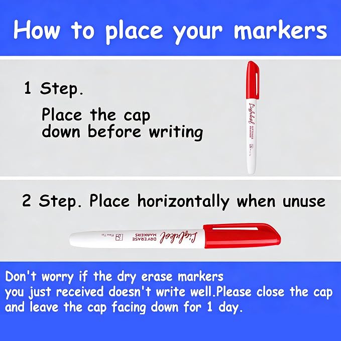 Fine Tip Dry Erase Markers 160 Pack Bulk, Low Odor Perfect - Image 5