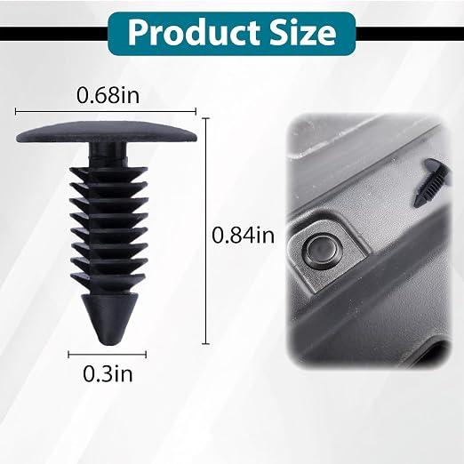 200 PCS Car Plastic Trim Boot Rivets Push Clip Fastener, 8mm Plastic Fender - Image 2