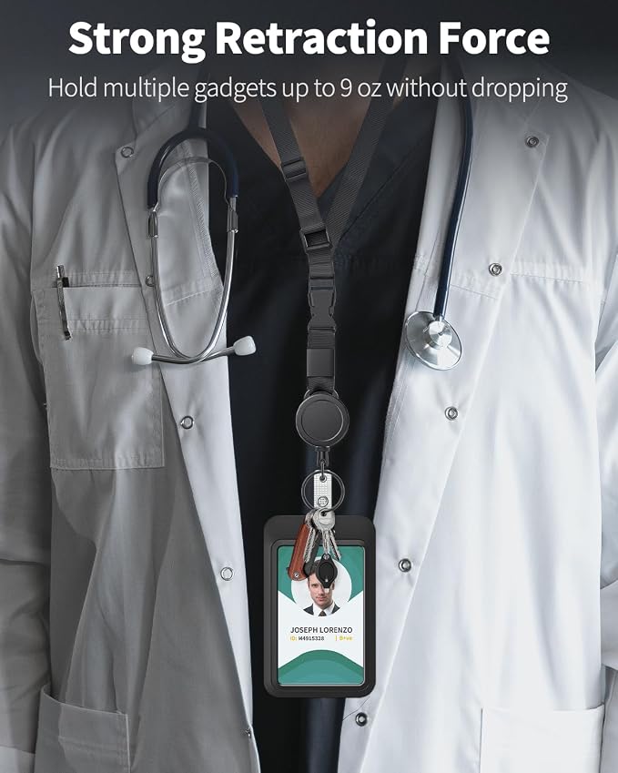 Uniclife 2 Pack Retractable Adjustable Lanyard Heavy Duty Neck Lanyard - Image 2