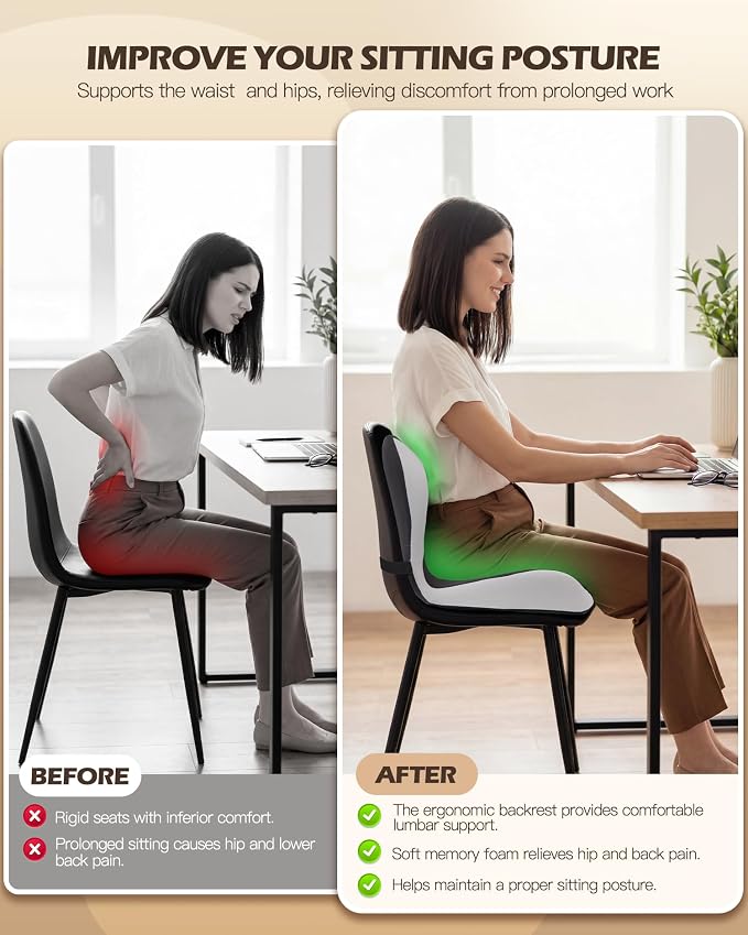 Office Chair Cushion for Tailbone & Low Back Pain Relief, Seat Cushions for - Image 3