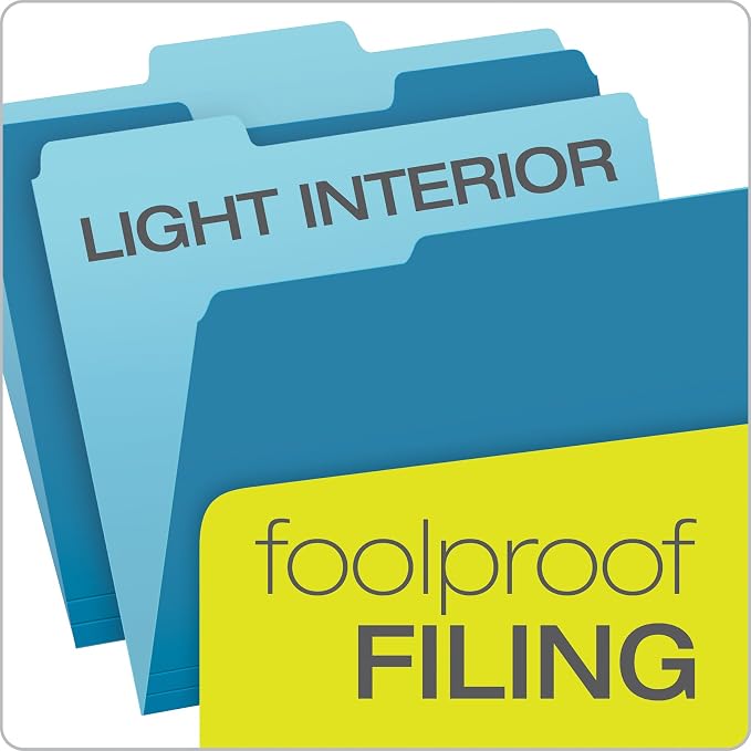 Pendaflex Two-Tone Color File Folders, Letter Size, 1/3 Cut, 100 per box - Image 3