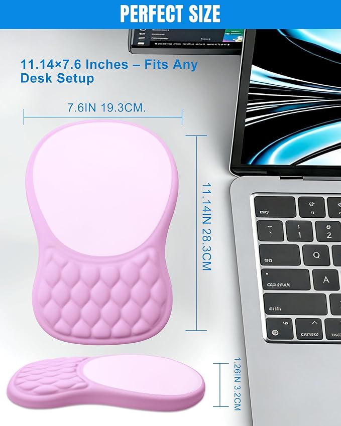 Ergonomic Mouse Pad with Wrist Rest, Slope Design Memory Foam Support, Smooth - Image 7