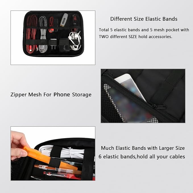 MATEIN Electronics Organizer Travel Case, Water Resistant Cable Organizer Bag - Image 4