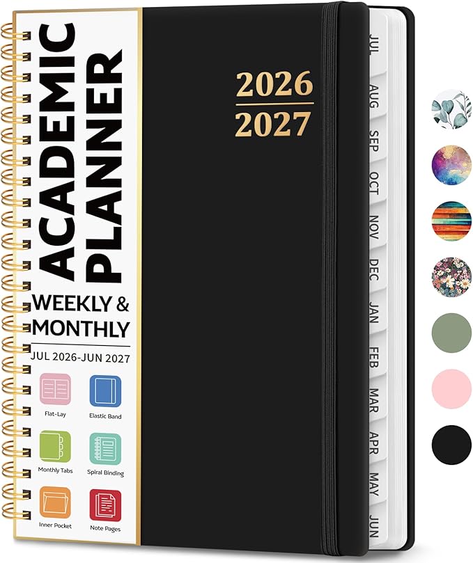 Academic Planner 2026-2027, Weekly and Monthly Calendar Planner Book, July 2026 by JEJEGO