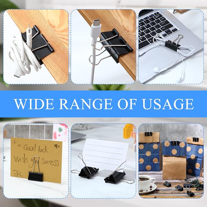 Jetec 100 Pcs Binder Clips Medium Paper Clamps Metal Paper Clips - Image 5