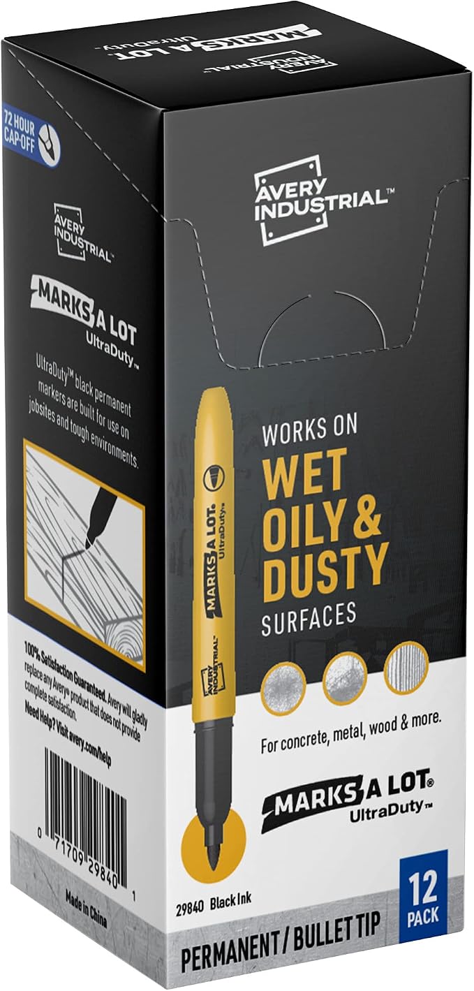 Avery Marks A Lot UltraDuty Bullet Tip Permanent Markers, Water Resistant Ink by Avery