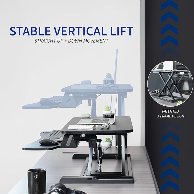 VIVO 36 inch Desk Converter, K Series, Height Adjustable Sit to Stand Riser - Image 5