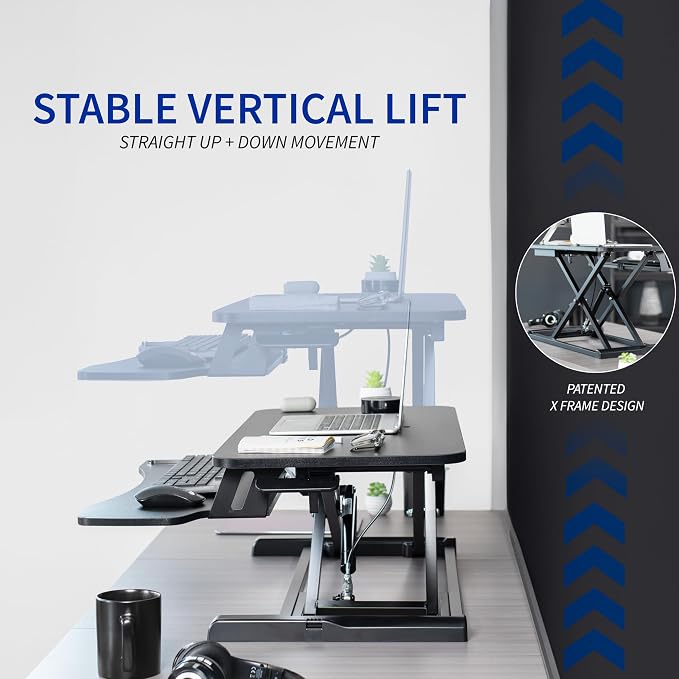 VIVO 32 inch Desk Converter, K Series, Height Adjustable Sit to Stand Riser - Image 5