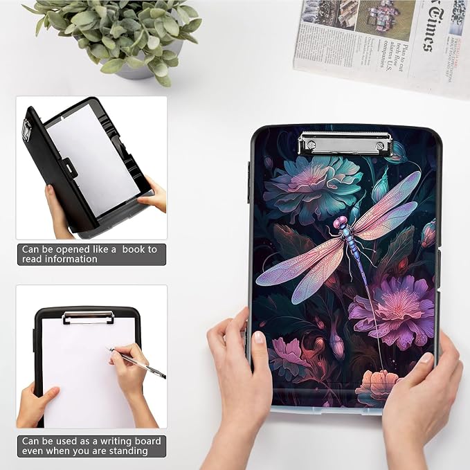 Clipboard with Storage, High Capacity Dragonfly Storage Clipboard 9.5x14 with - Image 4