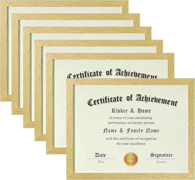 ELSKER&HOME 8.5x11 Certificate Frame 6 Pack by ELSKERHOME