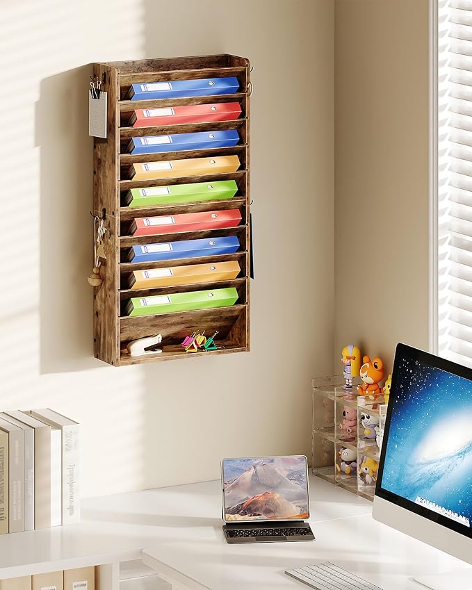 CHOEZON Wall File Organizer, 10-Tier Hanging Mail Organizer, Wall Mount File - Image 7