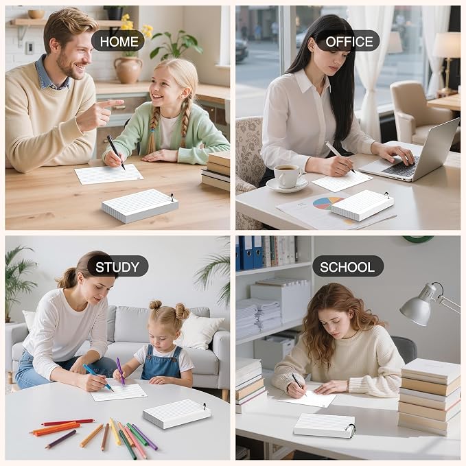 White Index Cards 4 x 6 Inch, Ruled and Blank Note Cards - Image 7