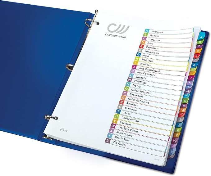 Avery A-Z Dividers for 3 Ring Binders, 26 Tabs per Set, Customizable Table of - Image 10