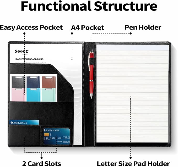 Sooez Padfolio Clipboard, Portfolio Organizer - Image 3