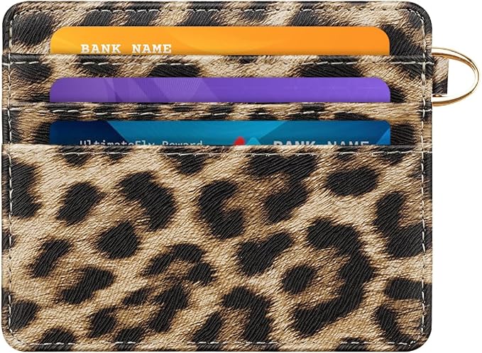 Slim Credit Card Holder Cheetah Print Wallet Women Thin Wallets RFID Blocking - Image 8
