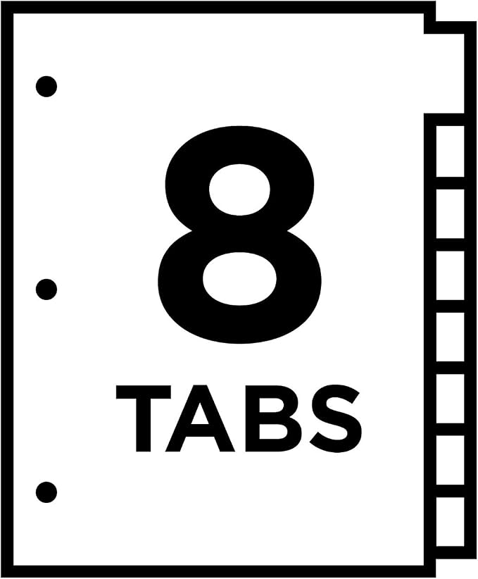 Avery Dividers for 3 Ring Binders, 8-Tab Plastic Binder Dividers Insertable Big - Image 9