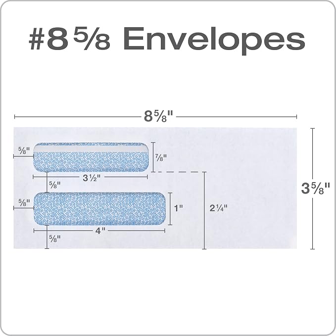 Columbian #8-5/8 Security Envelopes, Double Window Self Seal Envelopes - Image 2