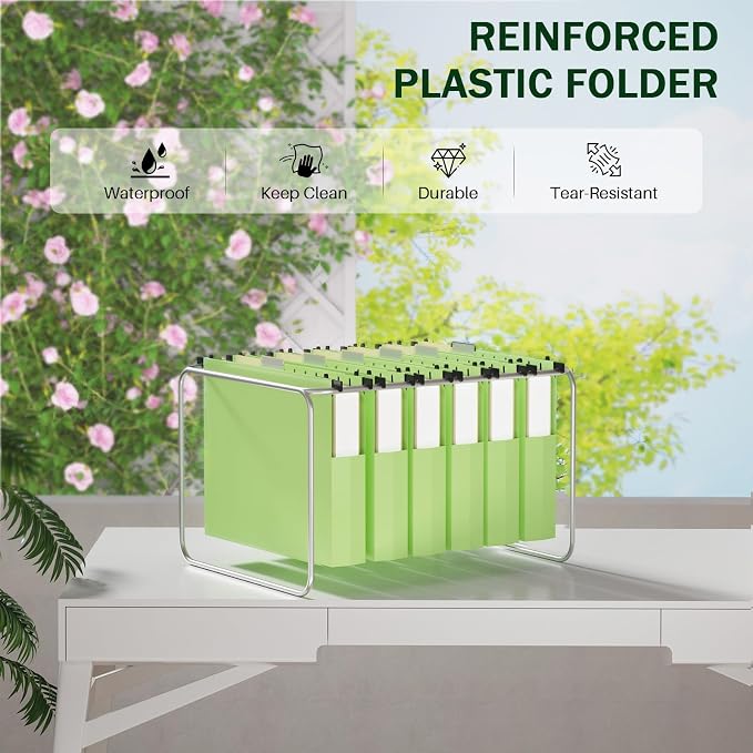 Green Hanging File Folders, 12 Pack Green Hanging File Folder Letter Size - Image 4
