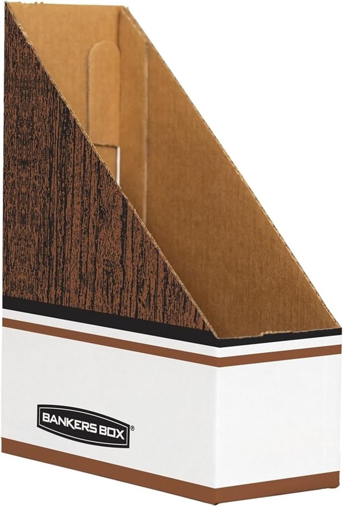 Bankers Box Magazine File Holders, Oversized Letter, Wood Grain, 12 Pack - Image 5