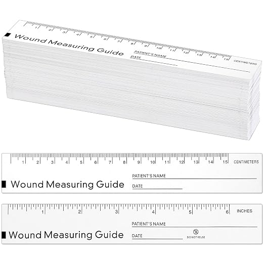 50 Pcs Wound Ruler 6 Inch Wound Measuring Tape Paper Guide Ruler Double Sided by Janlaugh