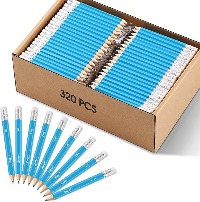 ZWlOT Golf Pencils with Eraser, #2 HB Half, Pre-Sharpened, 120/200/320 Count by excellencepremiumquality