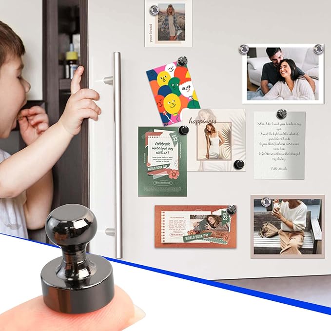 25Pcs Fridge Magnets, Bright Black Strong Refrigerator Magnets Small Push Pin Magnet s, Magnetic Decorative Magnet s for Whiteboard, Classroom, Office, Dry Erase and Map Magnet-DeskLoop Office